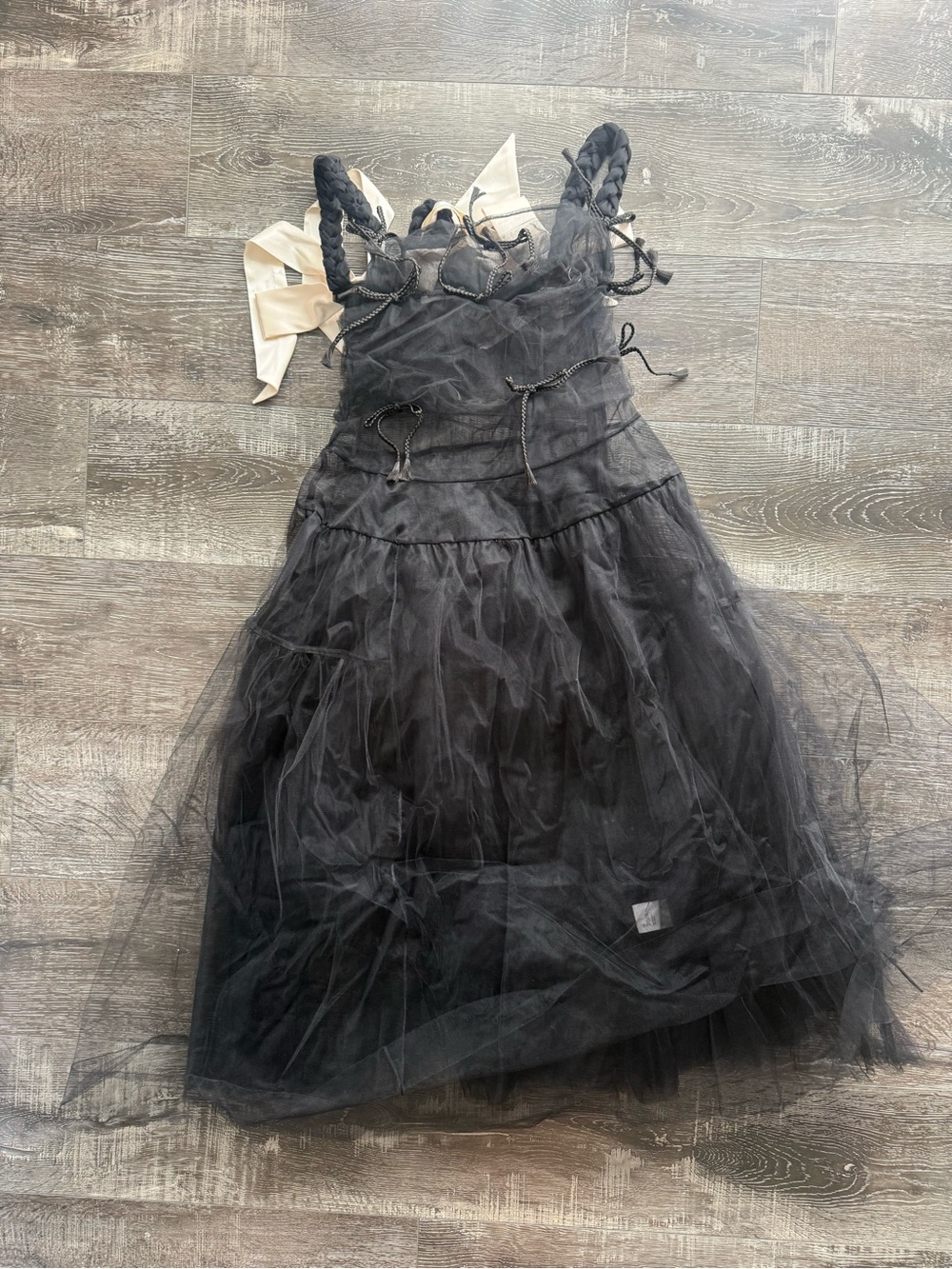 Sandy Liang Black Monchi Midi Dress
